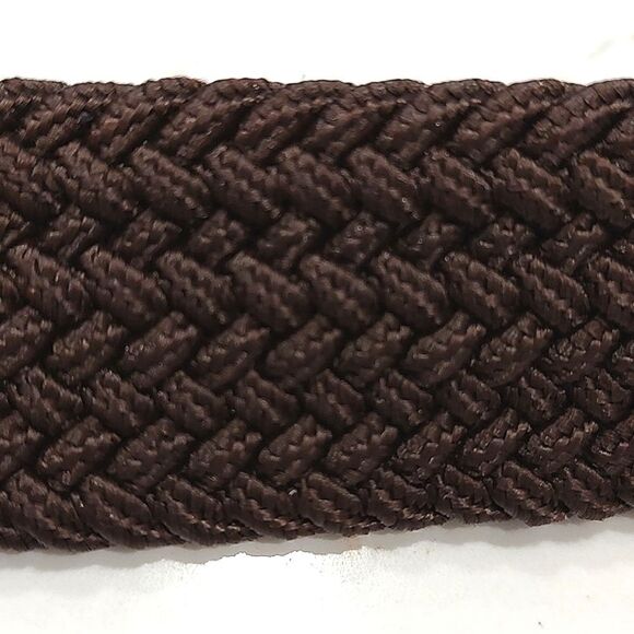 Men's Full Grain Leather Brown Woven Belt Size 40 - Picture 8 of 11